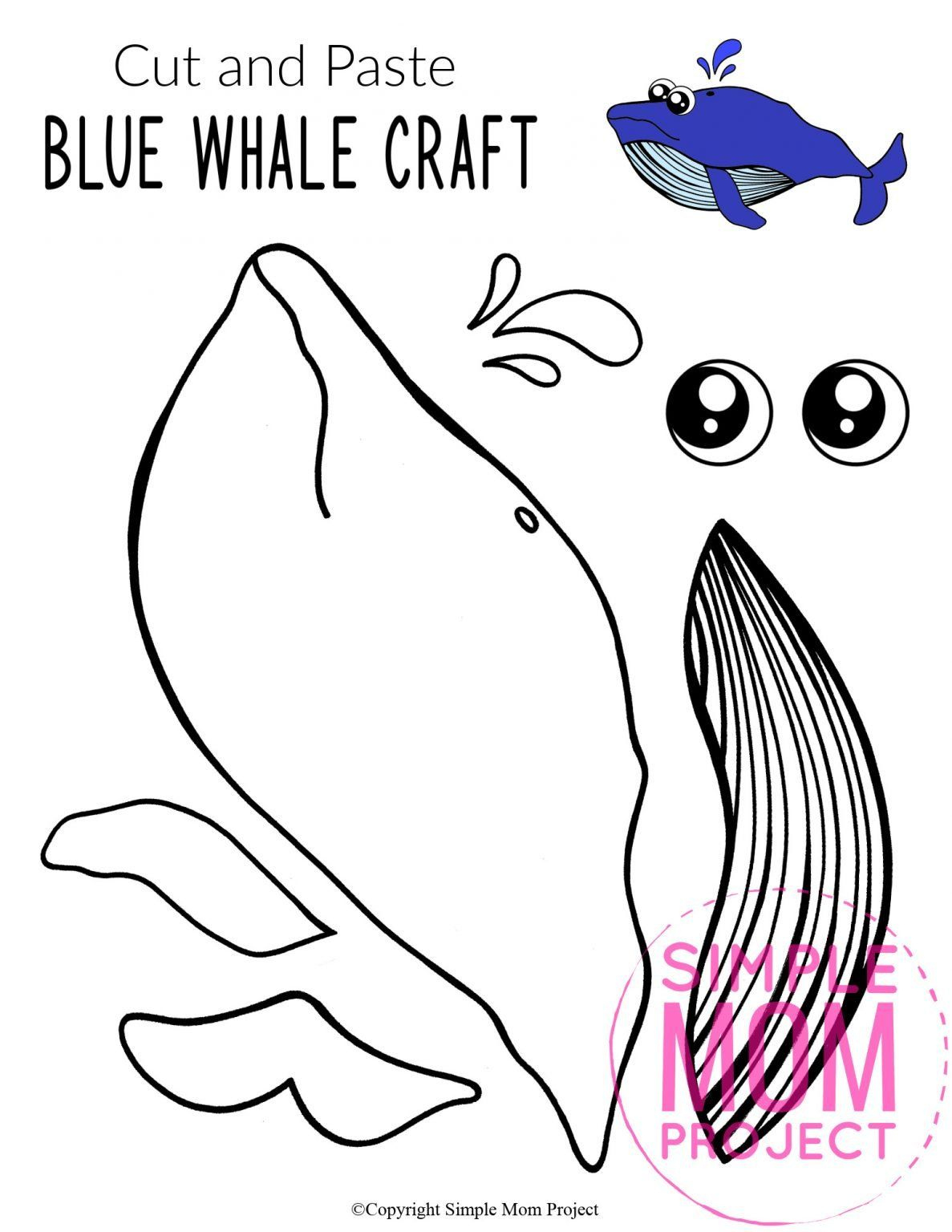 Easy Diy Blue Whale Craft For Kids With Free Whale Template within Free Printable Whale Template