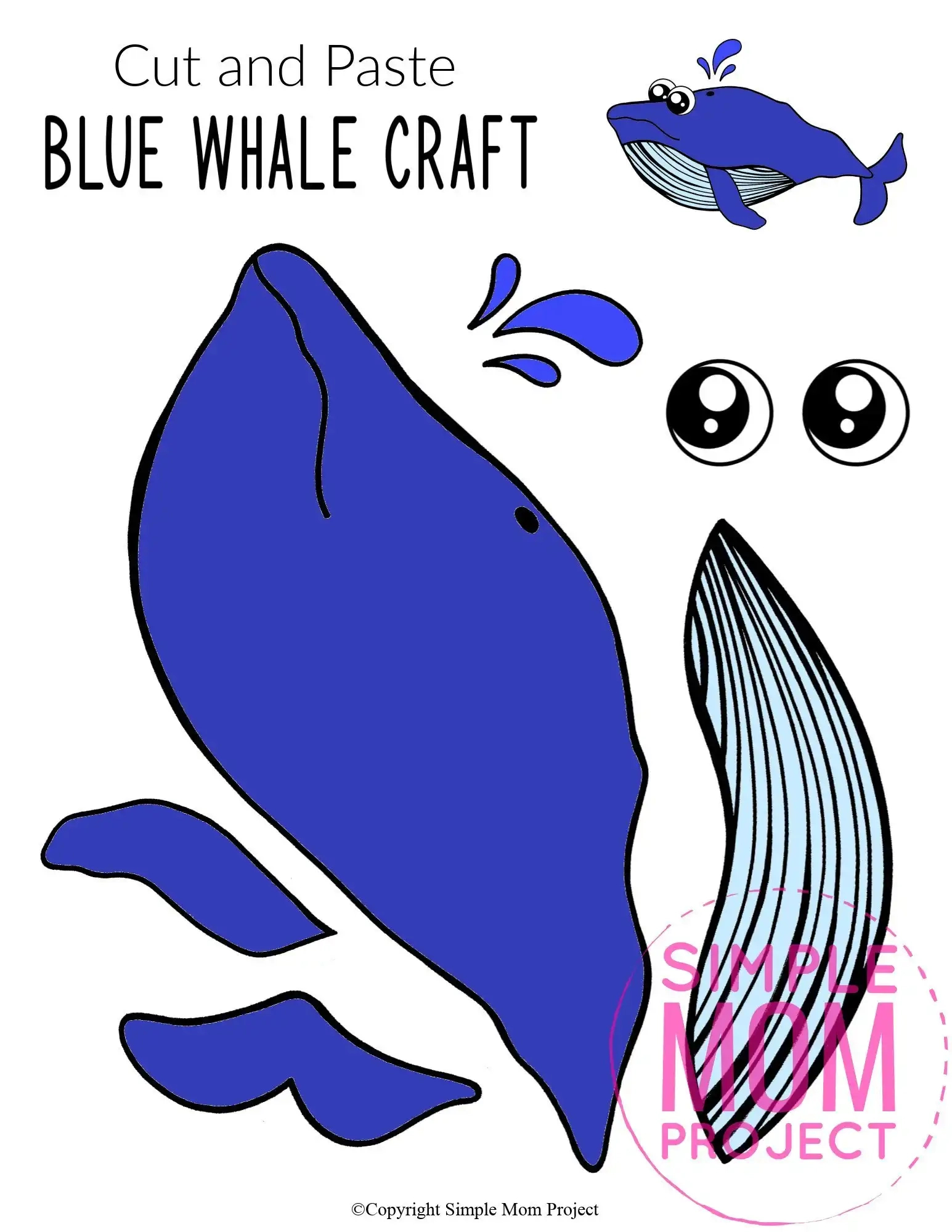 Easy Diy Blue Whale Craft For Kids With Free Whale Template within Free Printable Whale Template