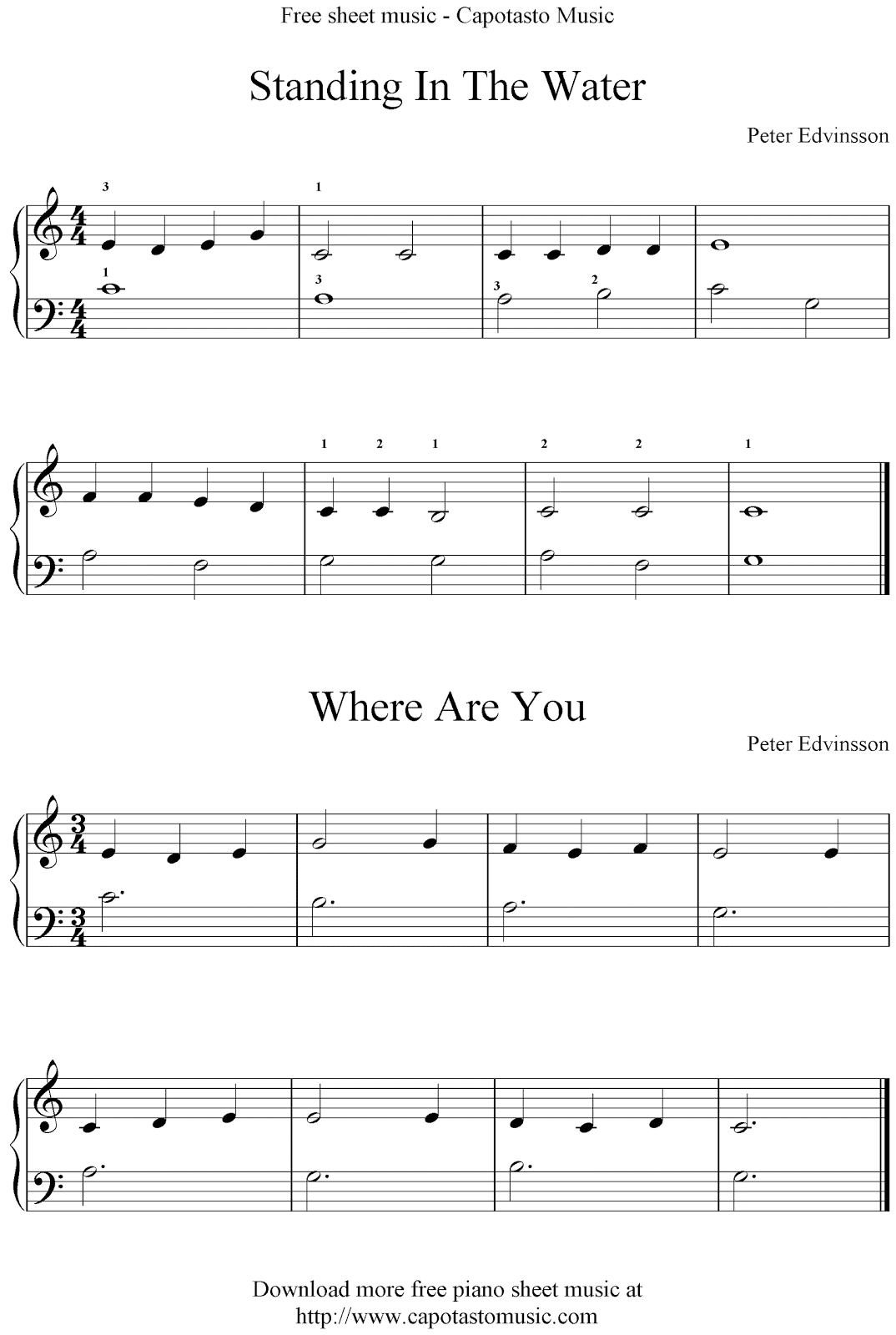 Easy Sheet Music For Beginners: Free Basic Piano Sheet Music for Free Printable Sheet Music for Piano Beginners Popular Songs