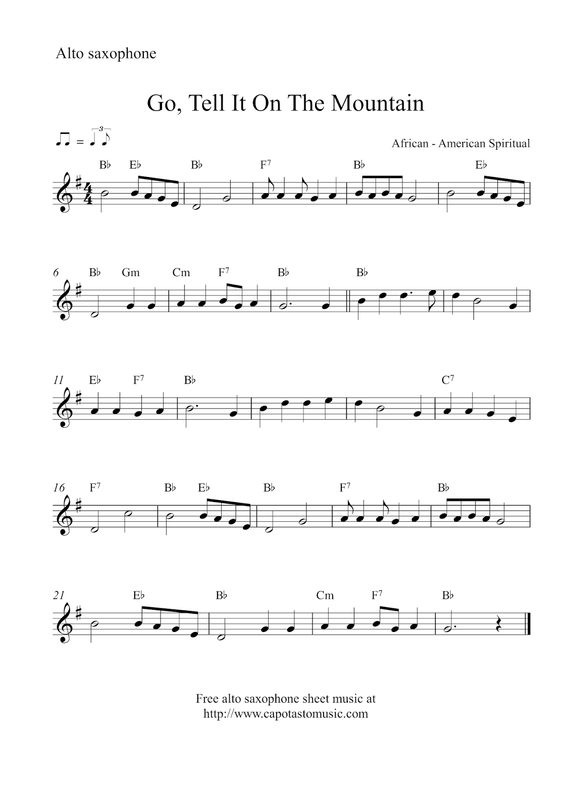 Easy Sheet Music For Beginners: Free Christmas Alto Saxophone inside Free Printable Christmas Sheet Music for Alto Saxophone