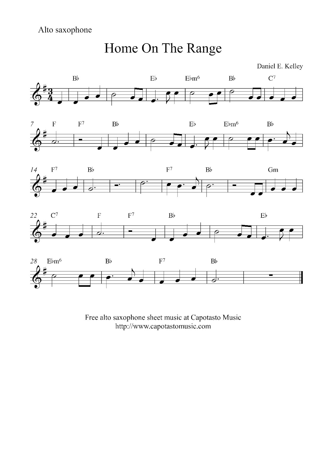 Easy Sheet Music For Beginners: Free Easy Alto Saxophone Sheet within Free Printable Alto Saxophone Sheet Music