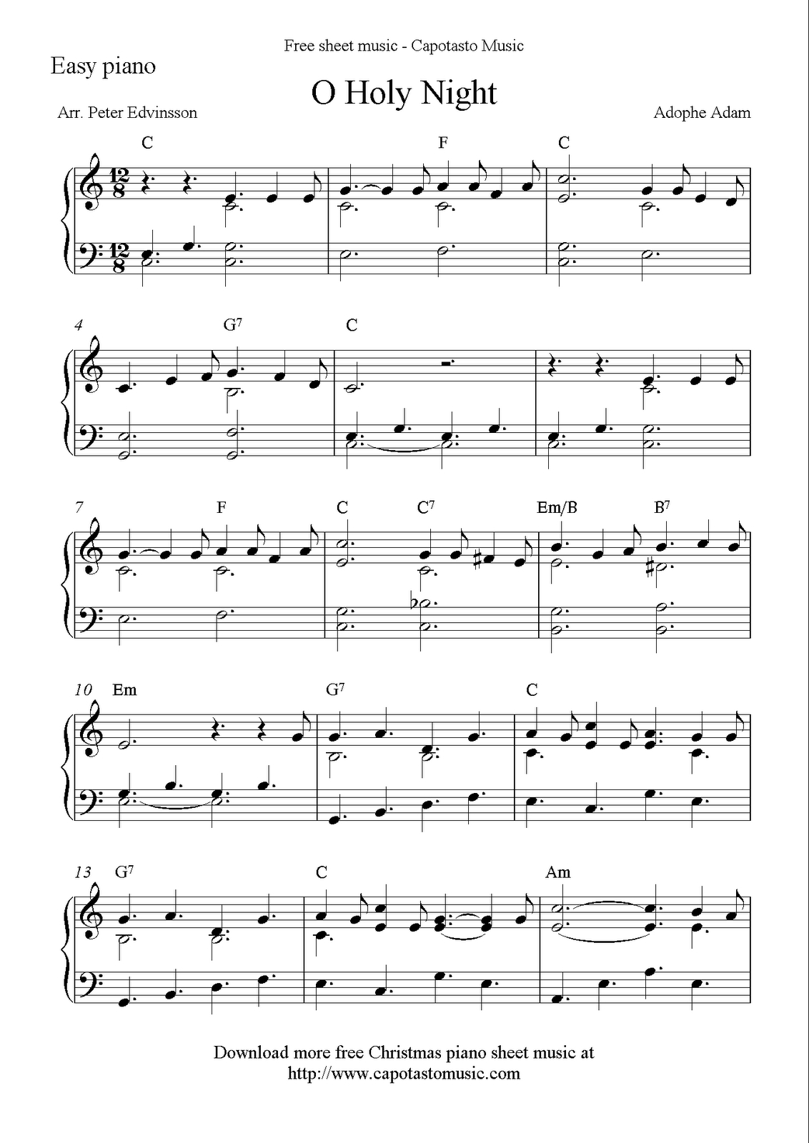 Easy Sheet Music For Beginners: Free Easy Christmas Piano Sheet with regard to Christmas Music For Piano Free Printable