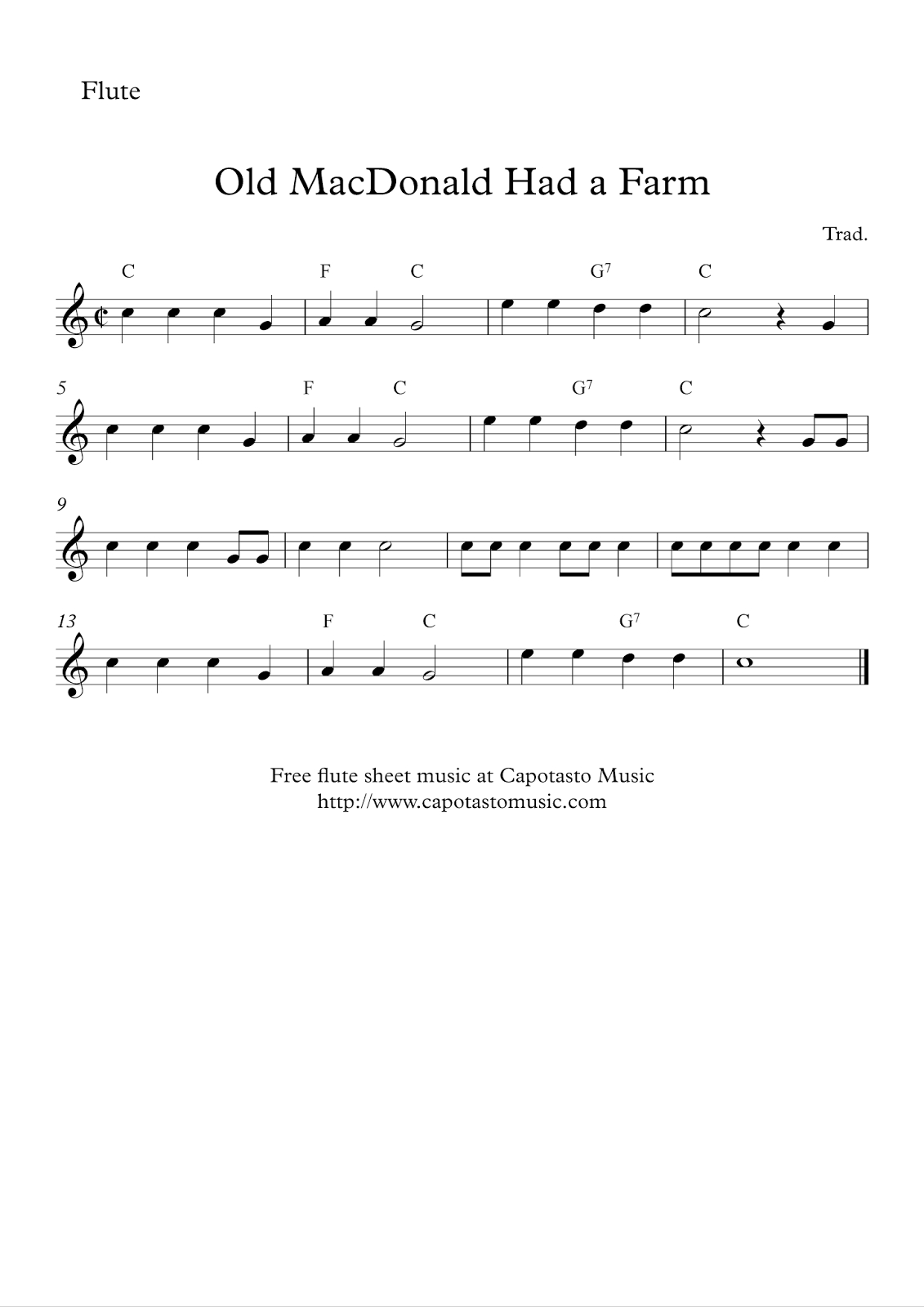 Easy Sheet Music For Beginners: Free Easy Flute Sheet Music Score within Free Printable Flute Music