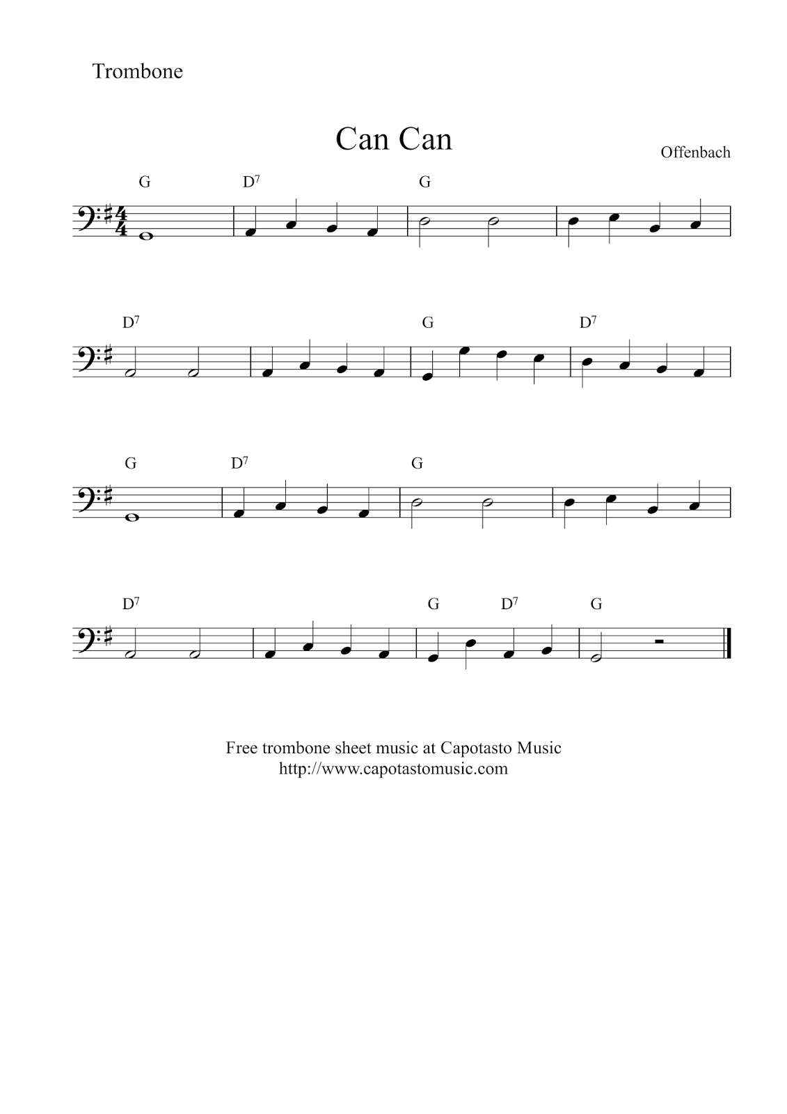 Easy Sheet Music For Beginners: Free Printable Trombone Sheet for Sheet Music for Trombone Free Printable