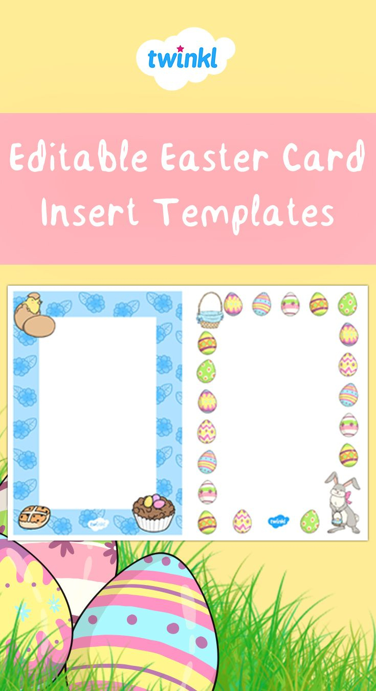 Editable Easter Card Insert Templates. intended for Free Printable Easter Card Inserts