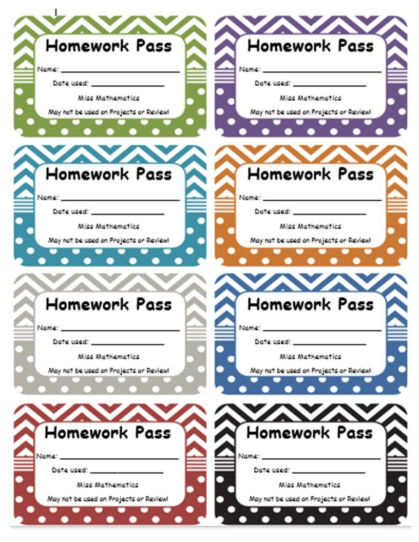 Editable Homework Passes intended for Free Printable Homework Pass Coupon