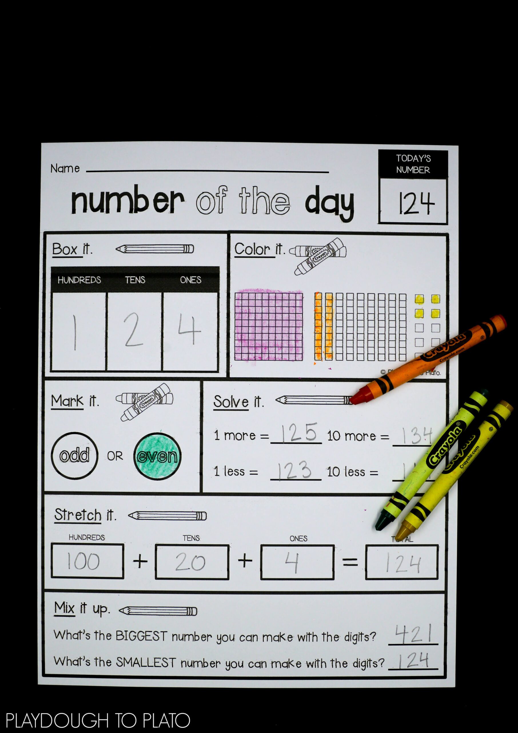 Editable Number Of The Day Sheet - Playdough To Plato intended for Free Printable Number Of The Day Worksheets