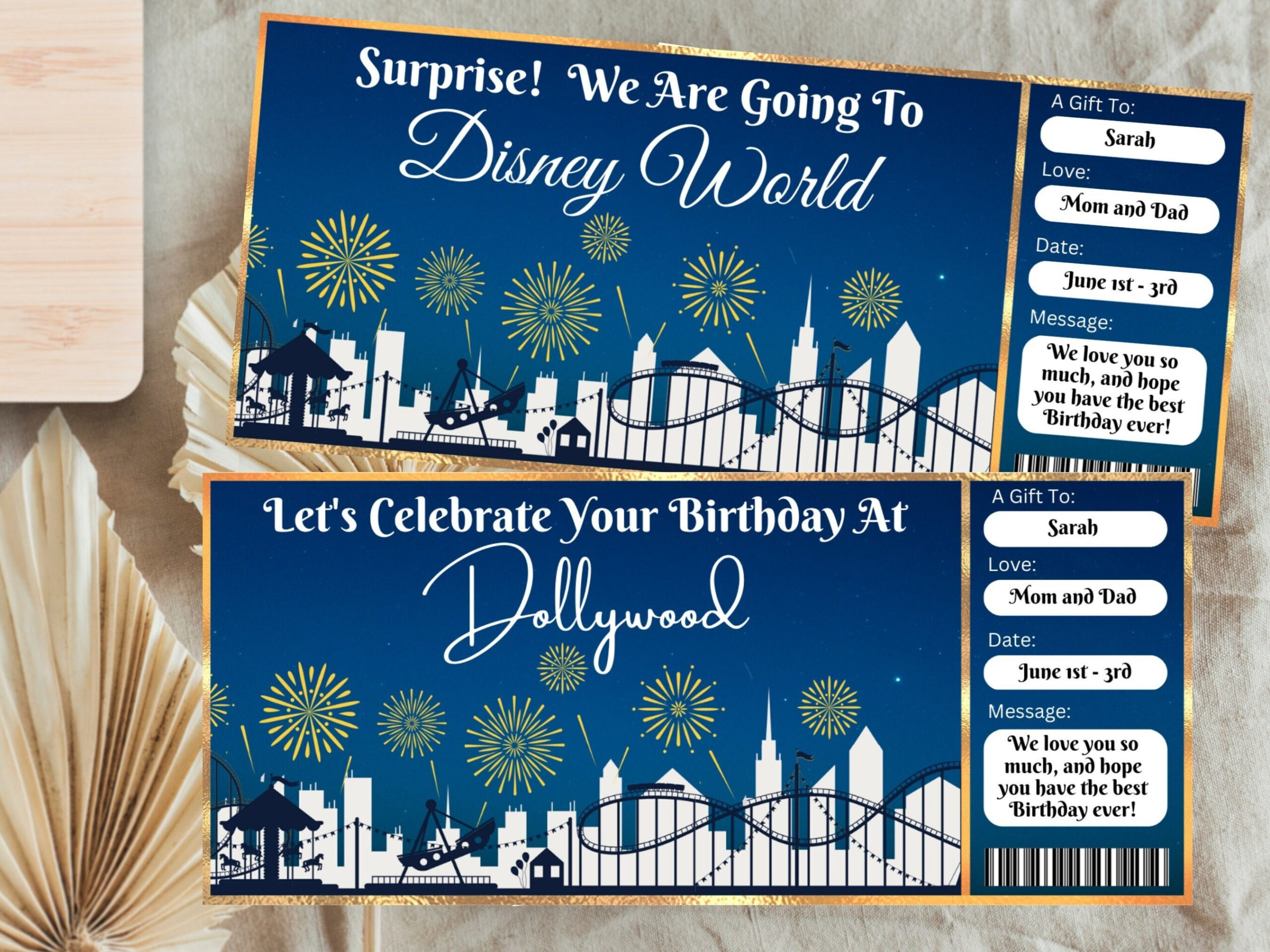 Editable Theme Park Ticket Template, Printable Amusement Park Gift intended for Free Printable Dollywood Coupons