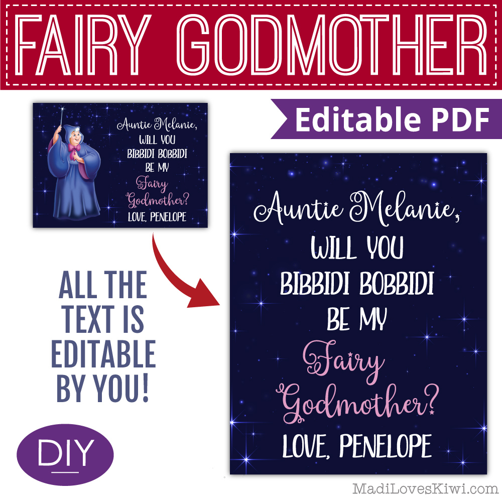 Editable Will You Be My Fairy Godmother Card | Printable Baptism regarding Will You Be My Godmother Printable Card Free