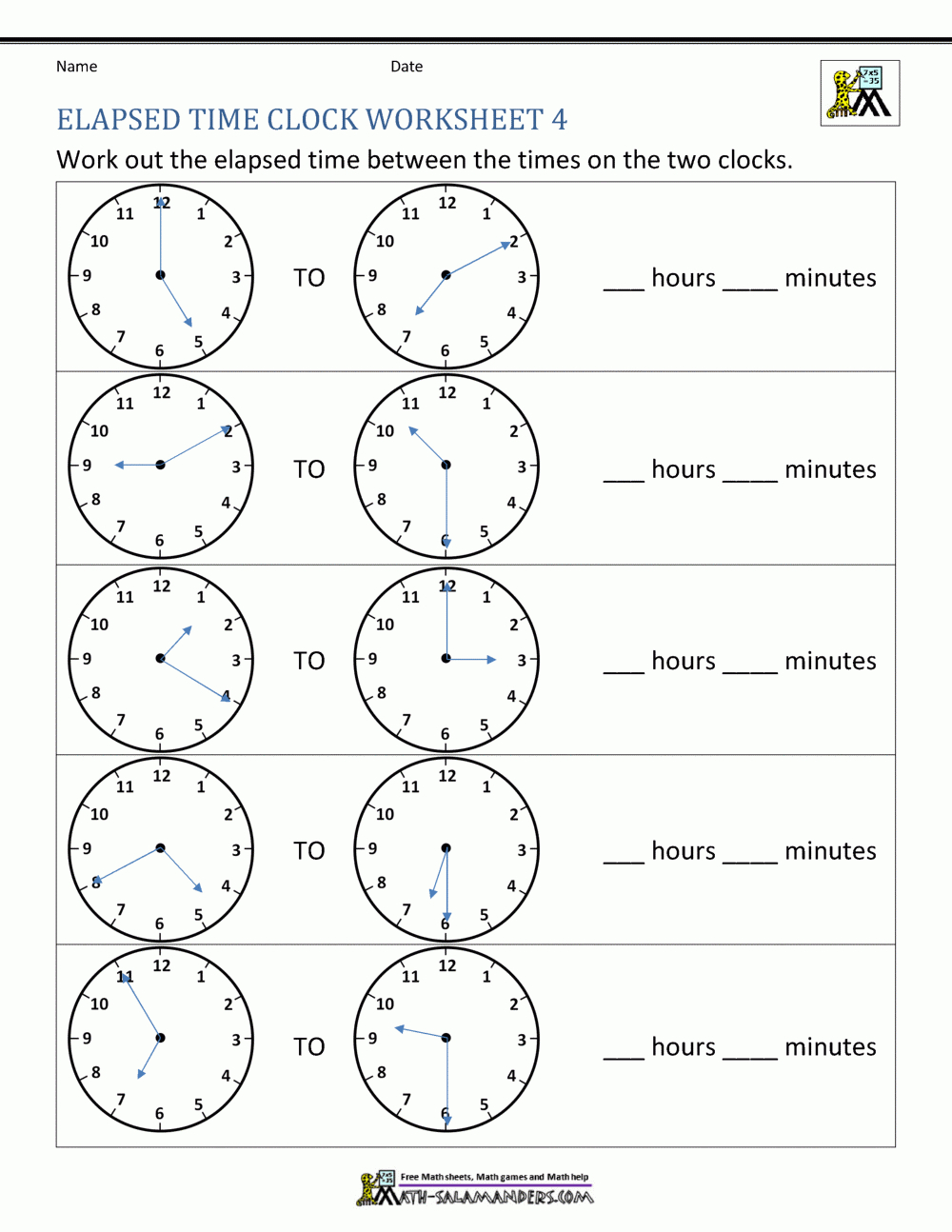 Elapsed Time Worksheets for Elapsed Time Worksheets Free Printable