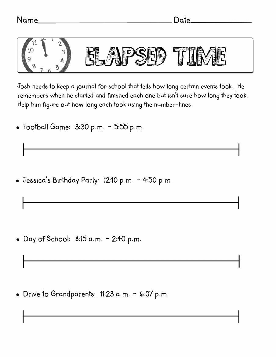 Elapsed Time Worksheets with Elapsed Time Worksheets Free Printable