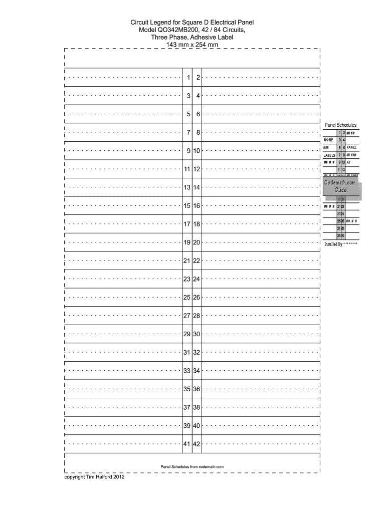 Electrical Panel Labels Template - Fill Online, Printable in Free Printable Circuit Breaker Panel Labels