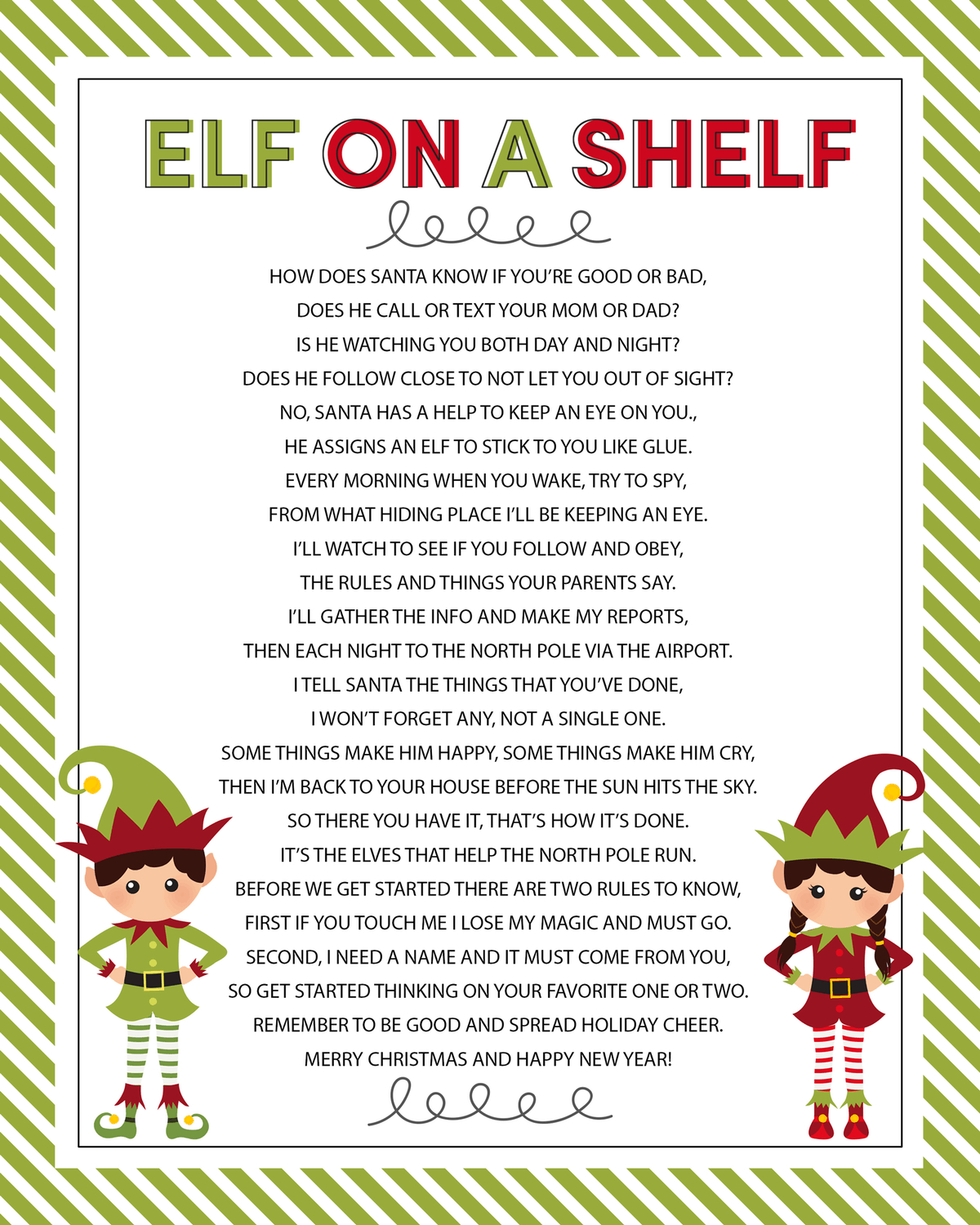 Elf On The Shelf Arrival Letter Poem – Let'S Diy It All – With with regard to Free Printable Elf on the Shelf Story