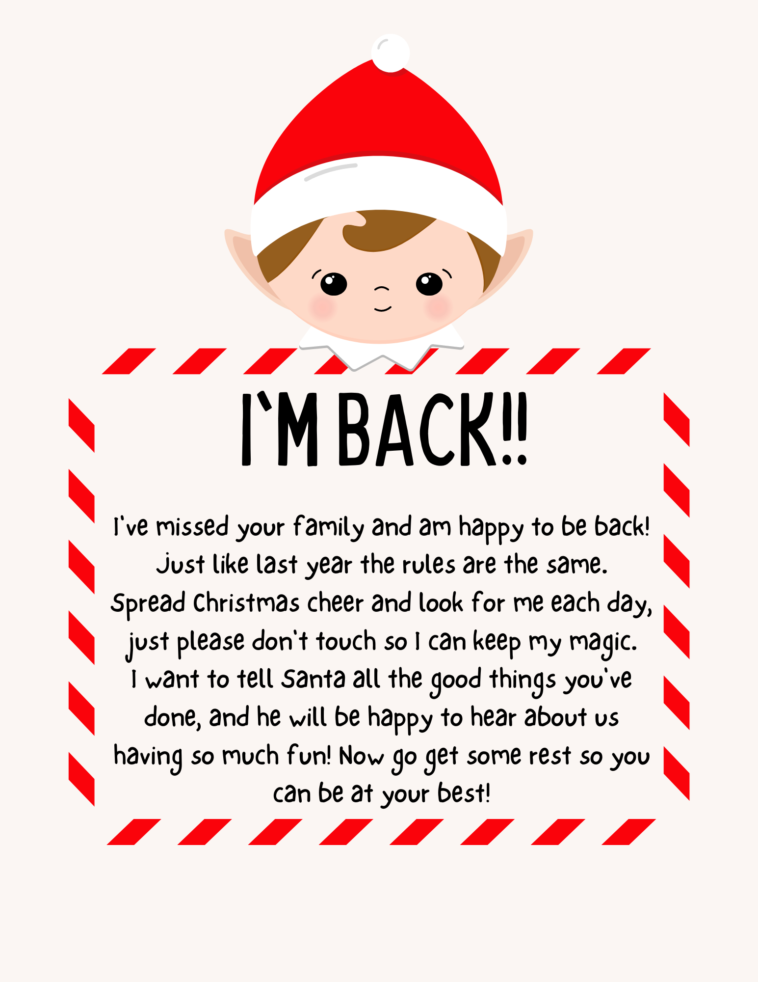 Elf On The Shelf Welcome And Goodbye Letters throughout Elf On The Shelf Welcome Back Letter Free Printable