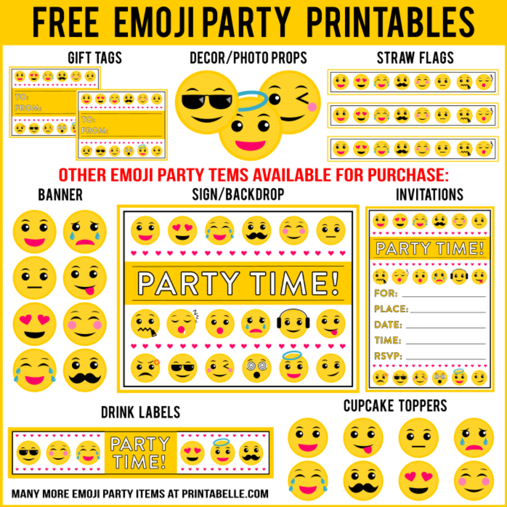 Emoji Birthday Party Printables | Emoji Birthday, Emoji Party inside Free Emoji Party Printables
