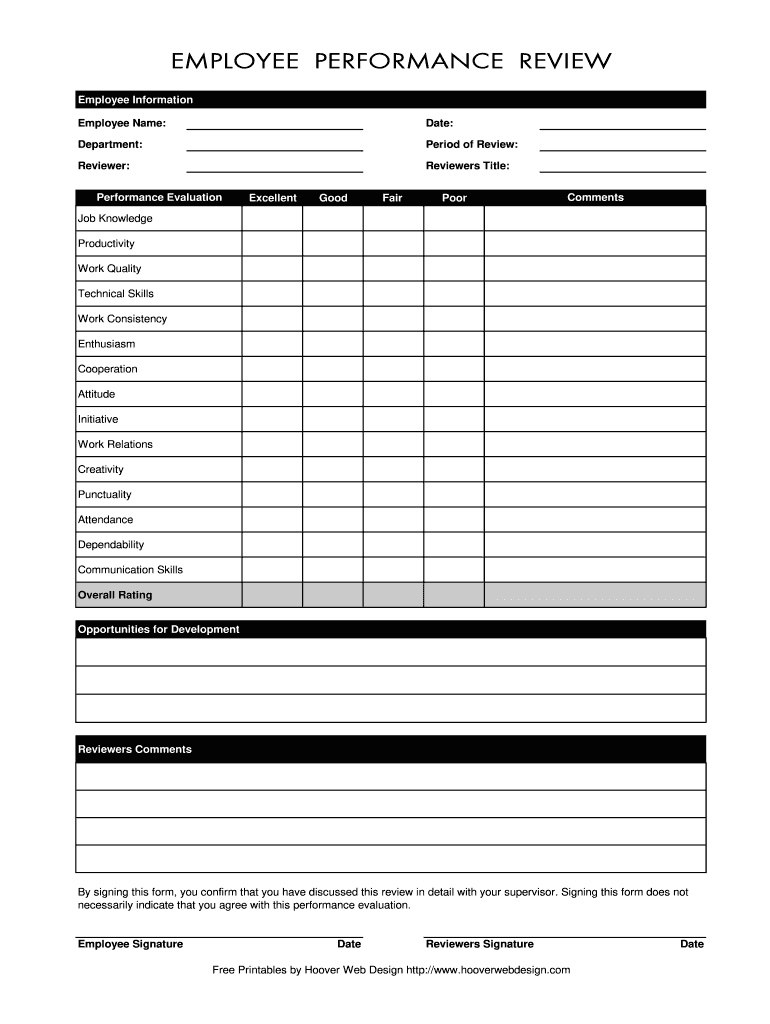 Employee Evaluation Form Pdf - Fill Online, Printable, Fillable with Free Employee Evaluation Forms Printable