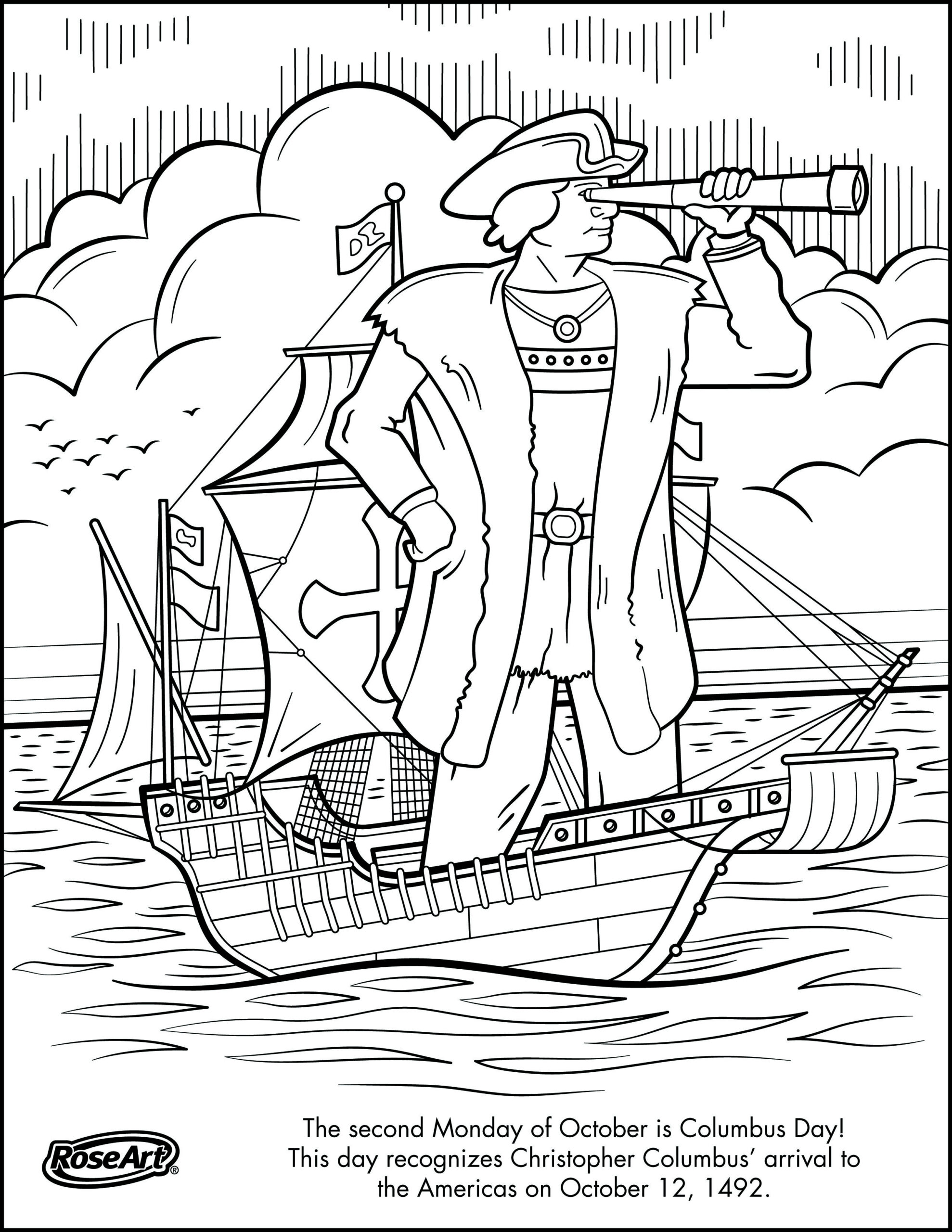 Engage Younger Kids With Columbus Day With Printable Coloring for Free Printable Christopher Columbus Coloring Pages