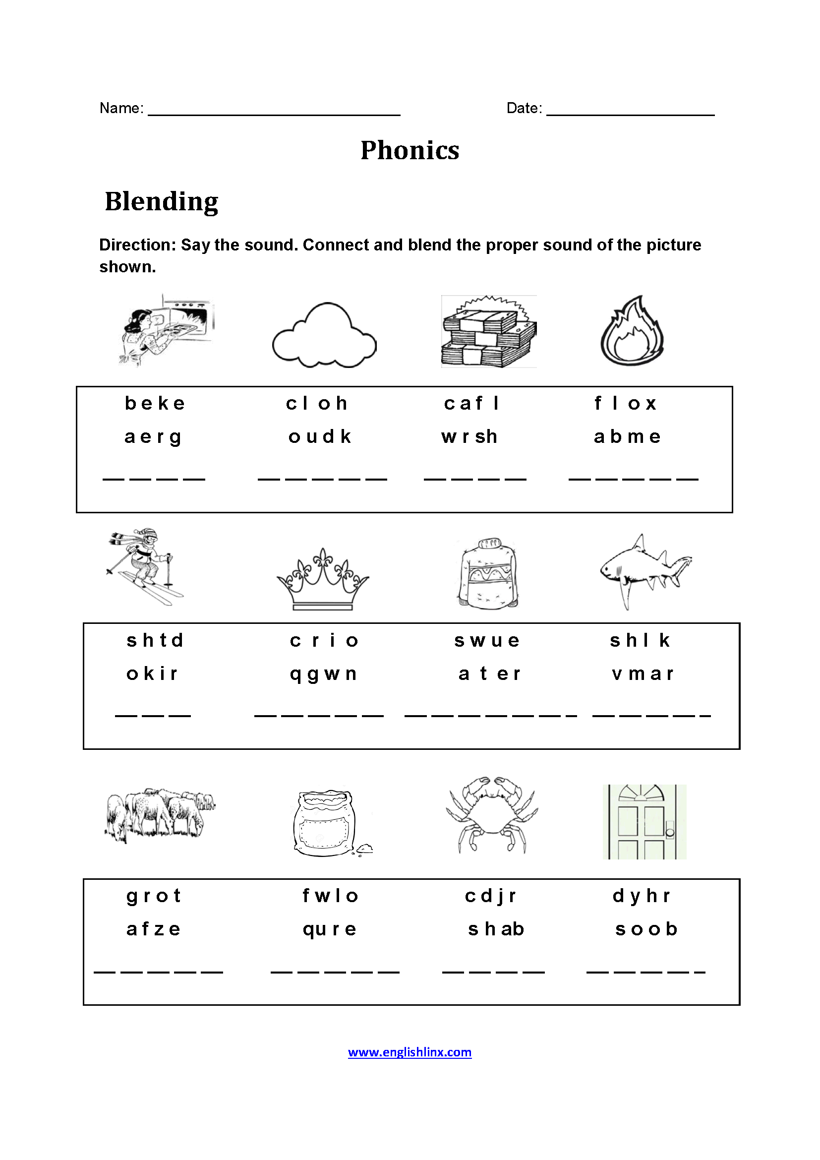 Englishlinx | Phonics Worksheets regarding Free Printable Phonics Worksheets for Second Grade