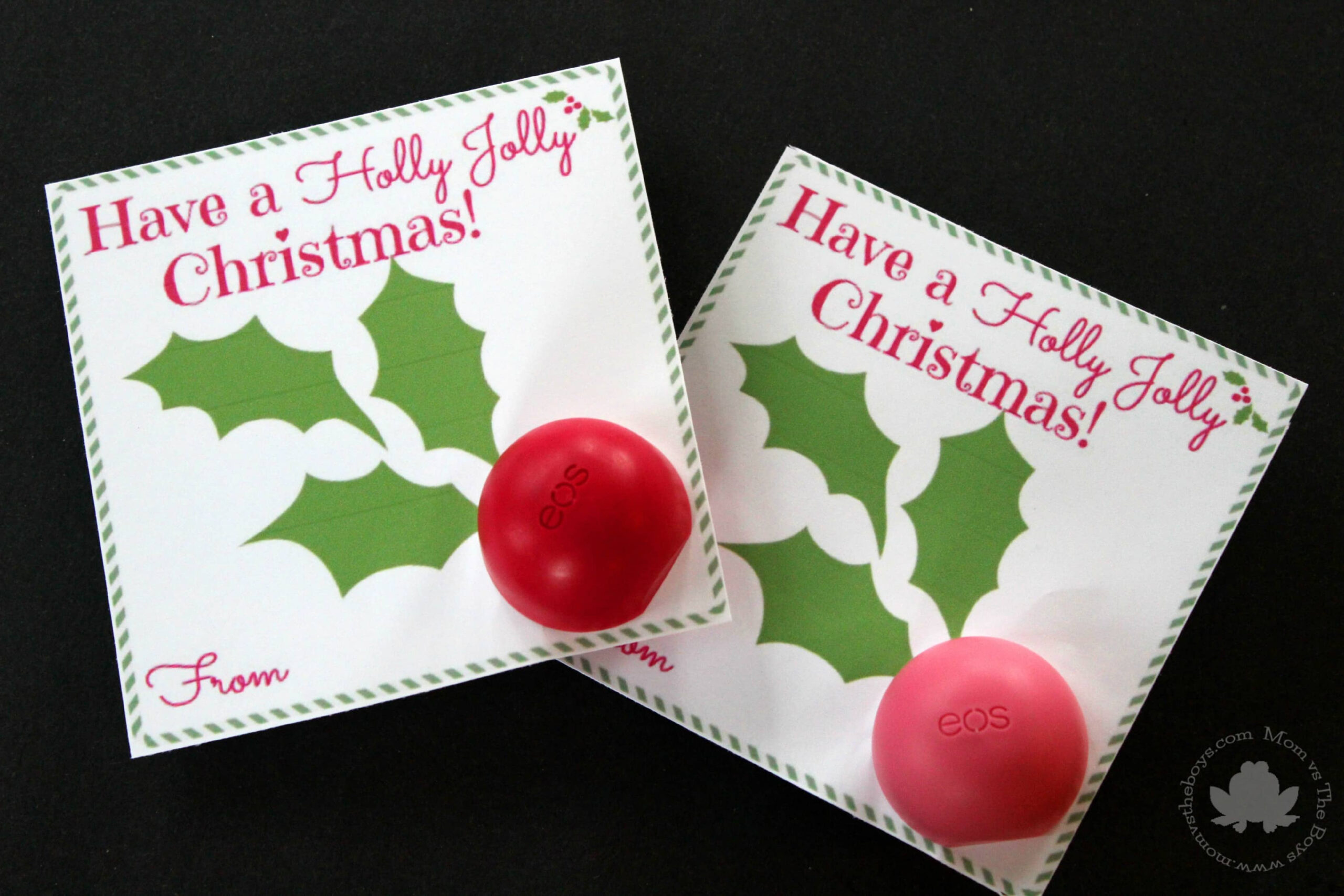 Eos Lip Balm Holly Jolly Card With Printable – Mom Vs The Boys inside Free Printable Eos Christmas Card