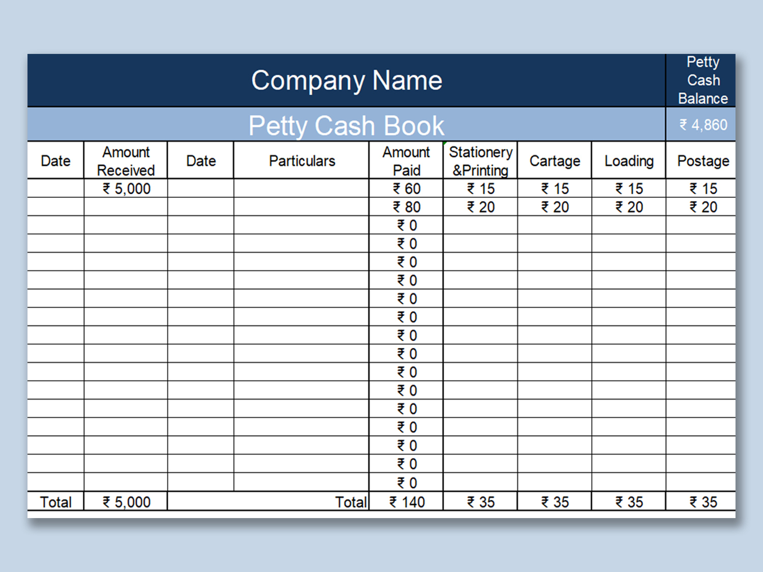 Excel Of Petty Cash Book.xlsx | Wps Free Templates pertaining to Free Cash Book Template Printable