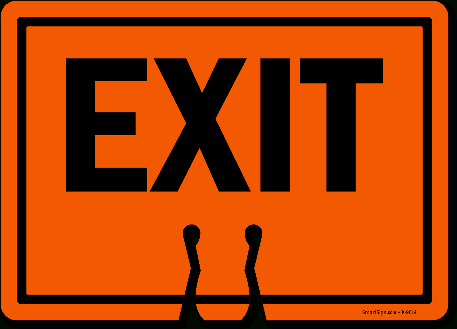 Exit Cone Top Warning Sign , Sku: K-9614 with Free Printable Exit Signs With Arrow