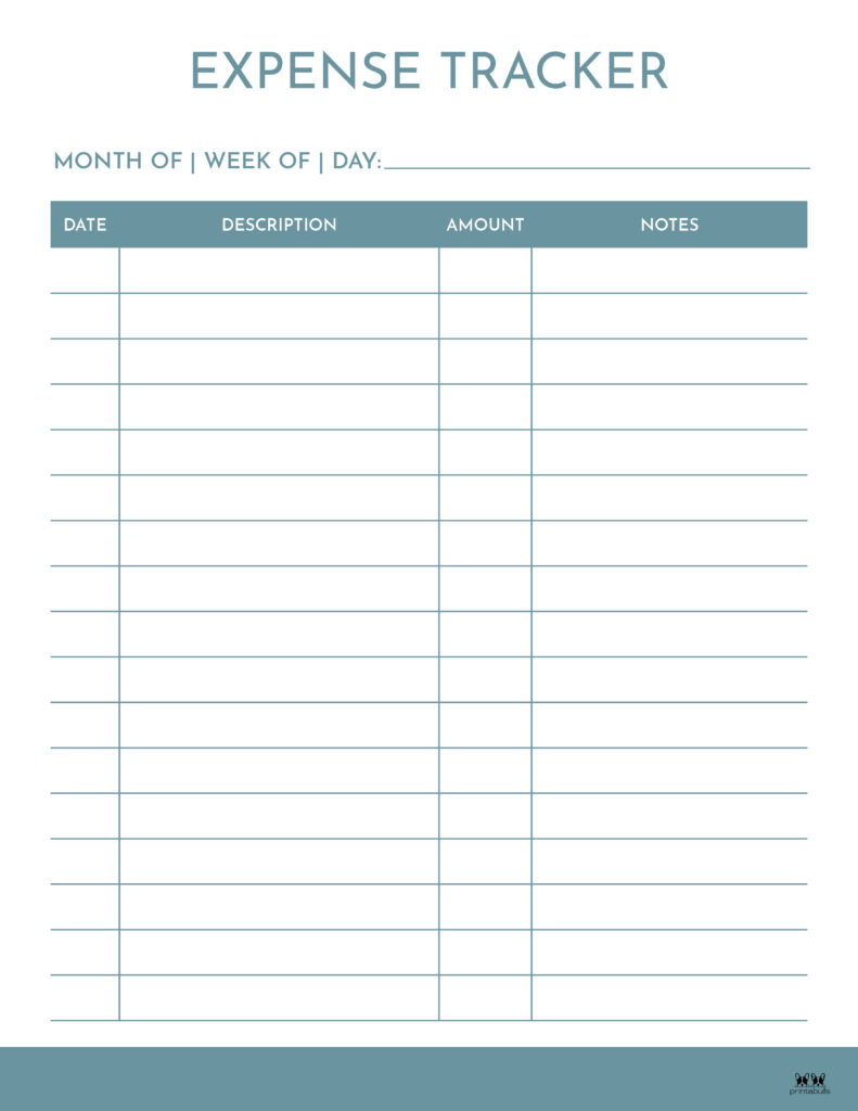 Expense Tracker Printables - 20 Free Options | Printabulls throughout Free Printable Daily Expense Tracker