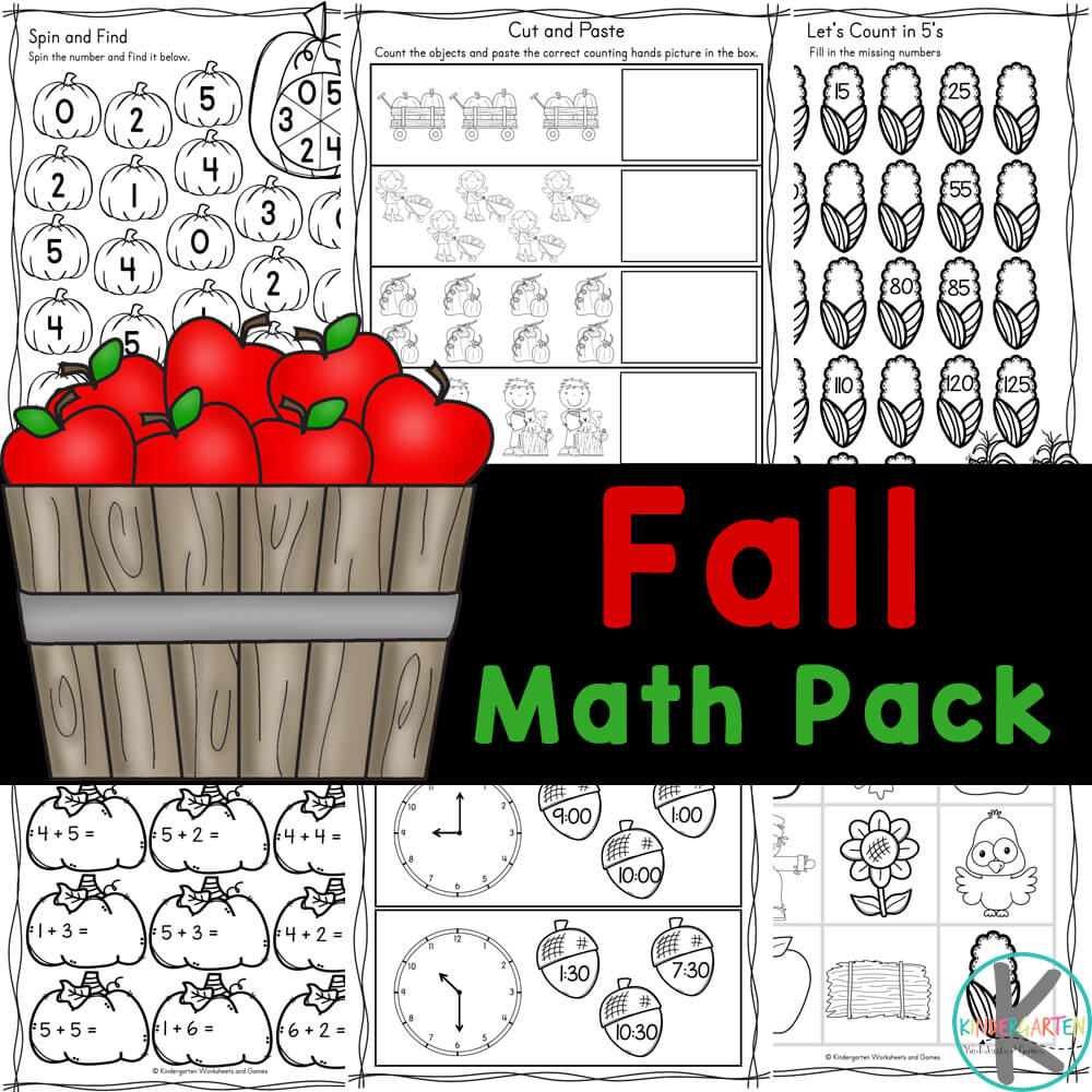 🍁 Free Printable Kindergarten Fall Math Worksheets within Free Printable Fall Math Worksheets