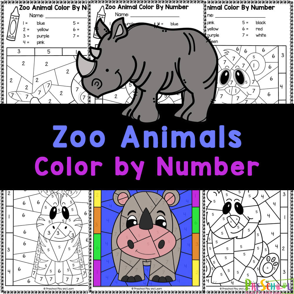 🐼 Free Printable Zoo Animals Colornumber Worksheets with Free Printable Zoo Worksheets