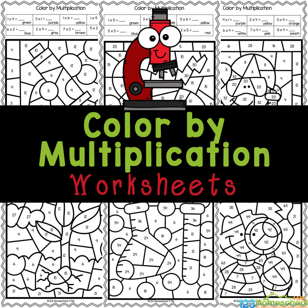 🔬 Science Themed Multiplication Colornumber Worksheets regarding Free Printable Multiplication Color By Number