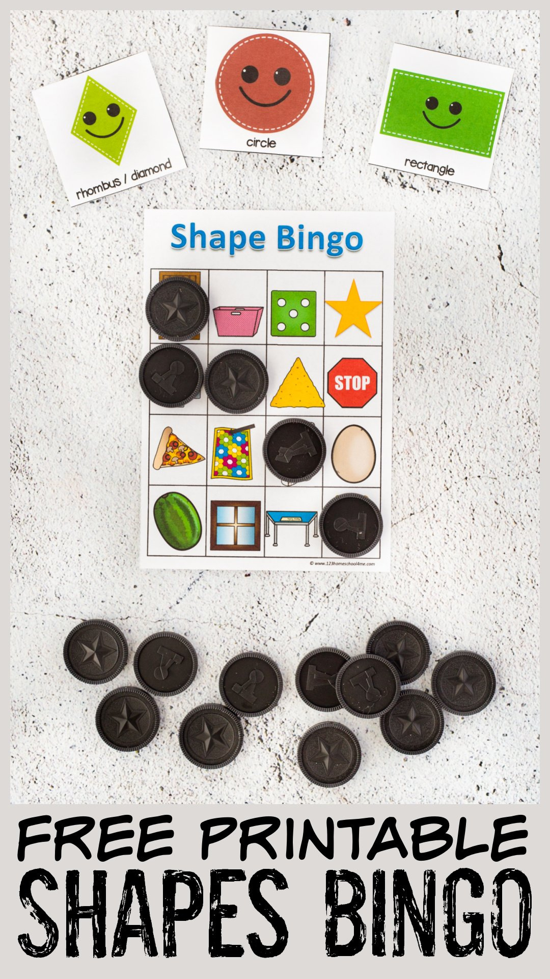 🔵🟪🔺💛 Free Printable Shape Bingo Game For Kids with 3D Shape Bingo Free Printable