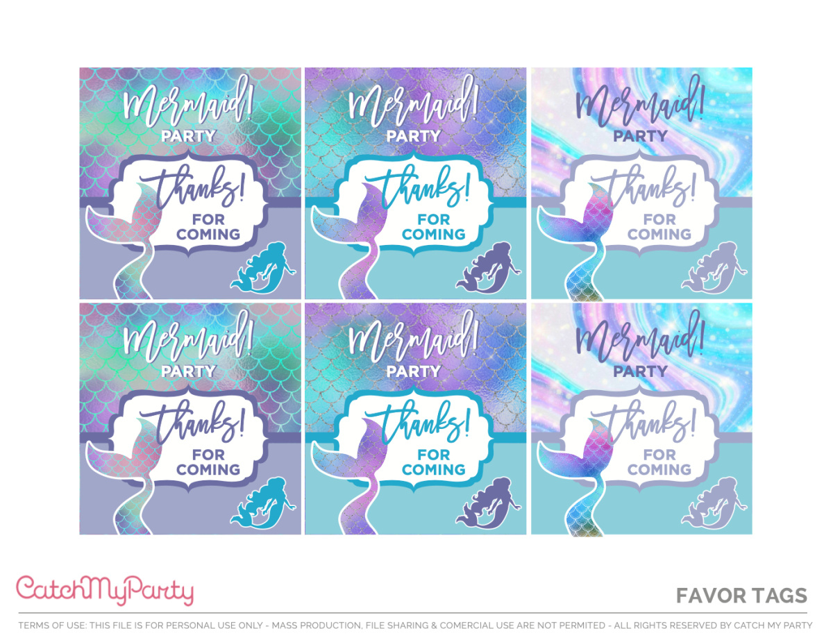 Fabulous Free Mermaid Party Printables! | Catch My Party for Free Mermaid Party Printables