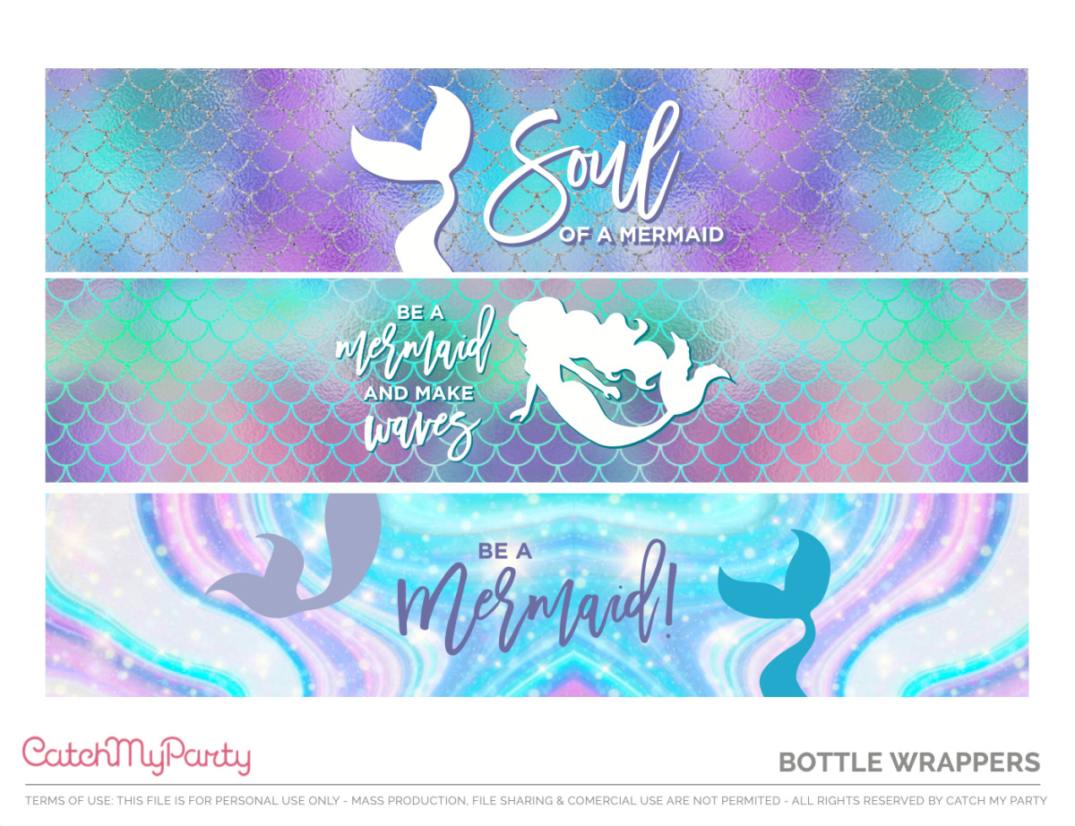 Fabulous Free Mermaid Party Printables! | Catch My Party with regard to Free Printable Little Mermaid Water Bottle Labels