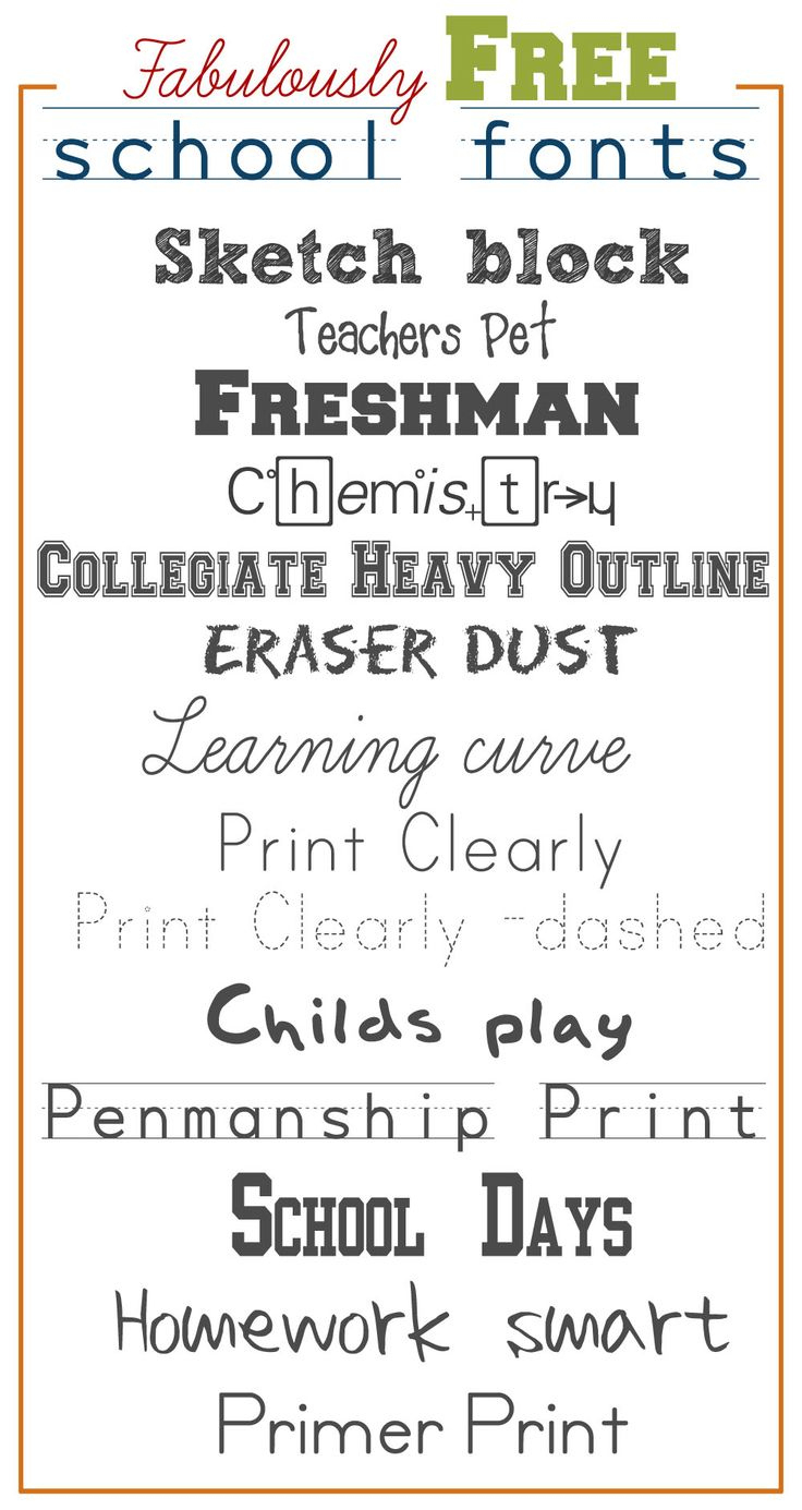 Fabulously Free School Fonts | Free School Fonts, School Fonts with regard to Free Printable Fonts