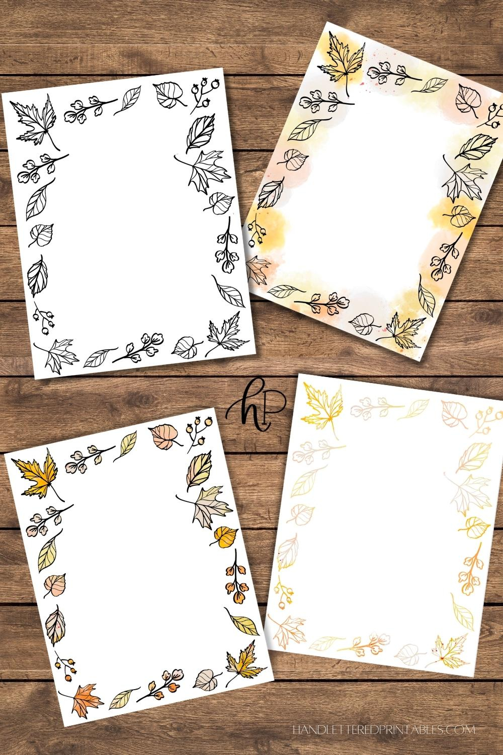 Fall Borders Free Printable Paper With Autumn Leaves - Hand inside Free Printable Autumn Paper