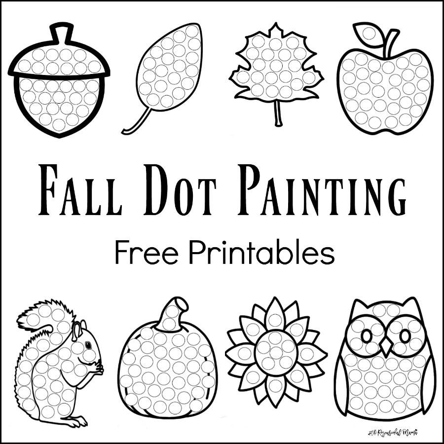 Fall Dot Painting {Free Printables} - The Resourceful Mama within Free Dot Painting Printables