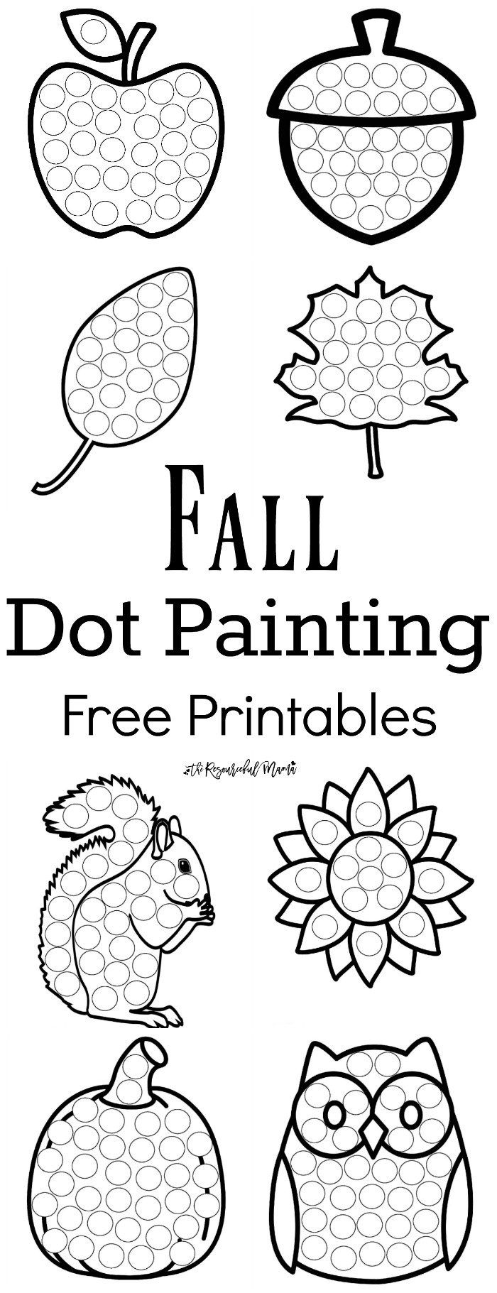 Fall Dot Painting Worksheets For Kids throughout Free Printable Fall Crafts for Kids