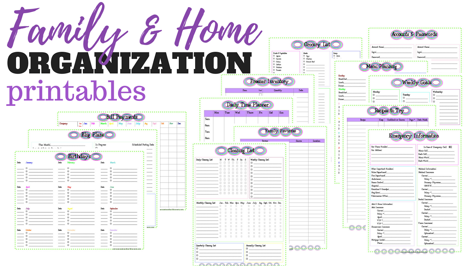 Family And Home Organization Binder Printables | Sew Simple Home in Free Home Organization Printables