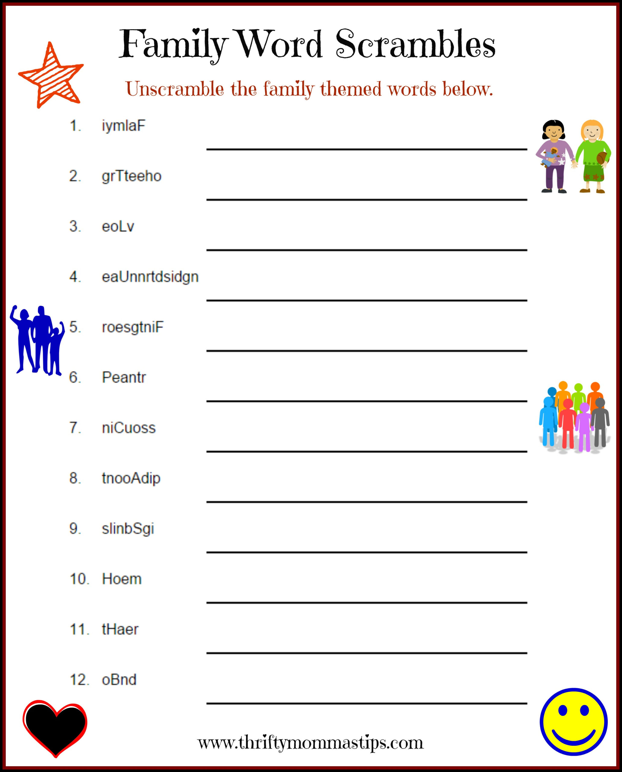 Family Puzzle Word Game Printable — Thrifty Mommas Tips throughout Free Printable Word Games