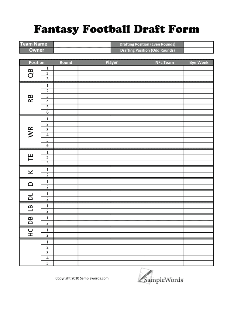 Fantasy Football Sign Up Sheet: Fill Out &amp;amp; Sign Online | Dochub intended for Free Fantasy Football Printable Draft Sheets