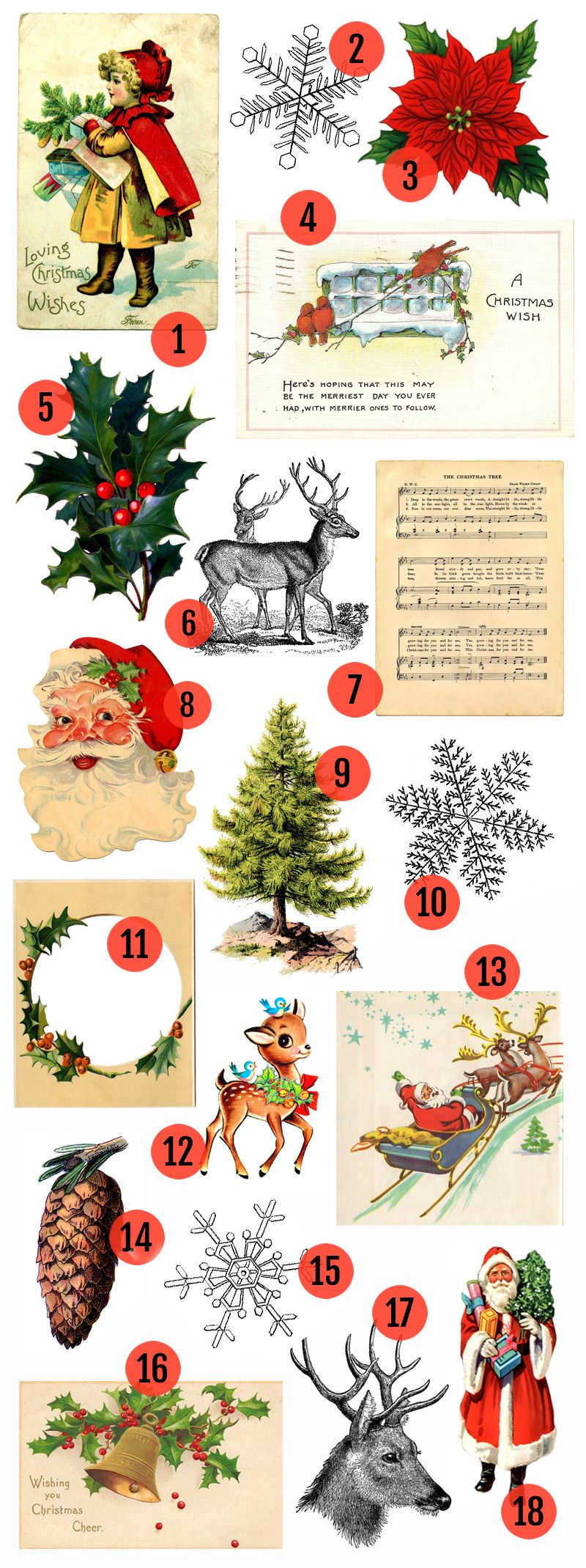 Festive Christmas Printables &amp;amp; Vintage Clip Art Delights intended for Free Printable Christmas Clip Art