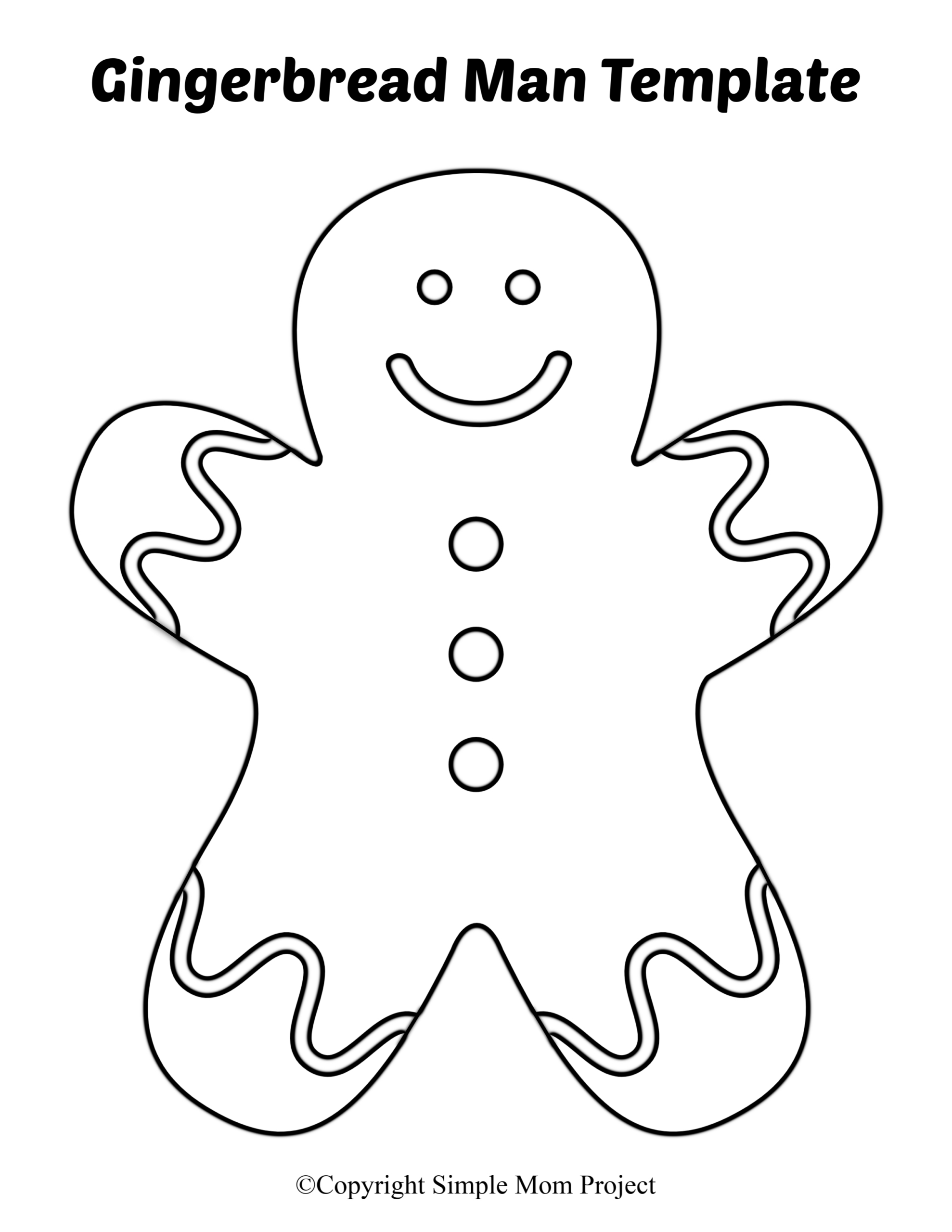 Festive Gingerbread Man Templates For Holiday Crafts And Coloring inside Gingerbread Template Free Printable