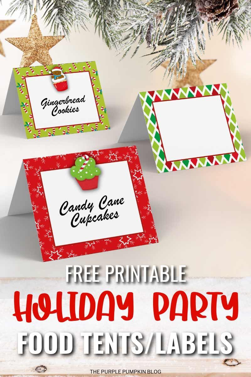 Festive Holiday Party Food Labels with Free Printable Christmas Food Labels