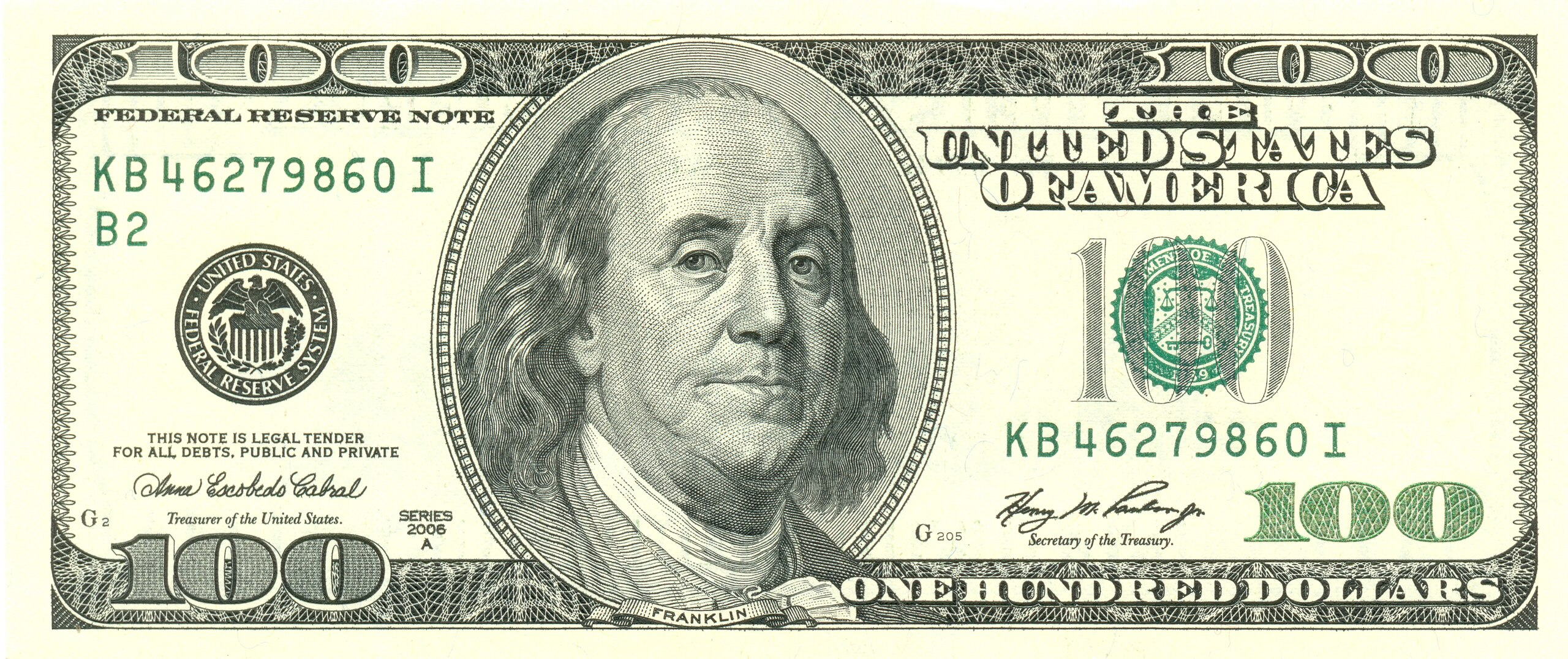 File:usdollar100Front - Wikipedia for 100 Dollar Bill Printable Free