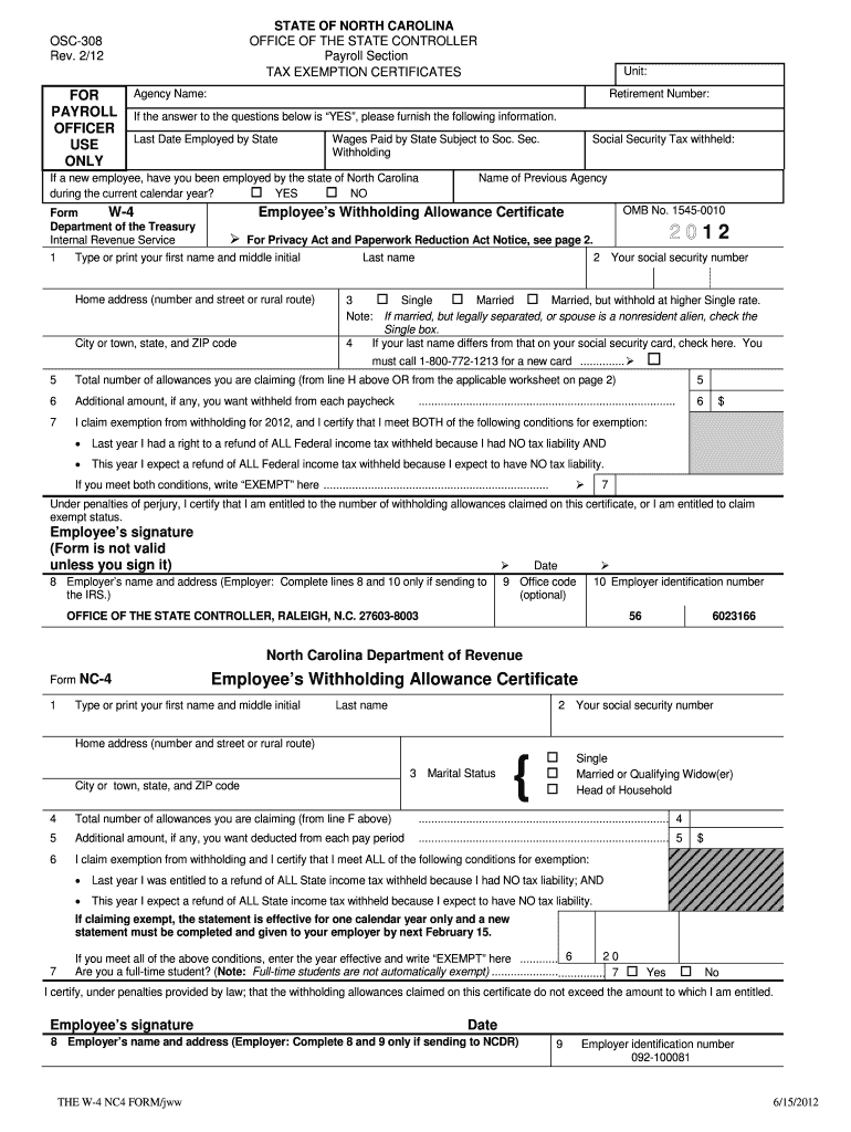 Fillable Online Uncsa W-4 Form 2012-2013 Fax Email Print - Pdffiller with Form W 4 2013 Free Printable