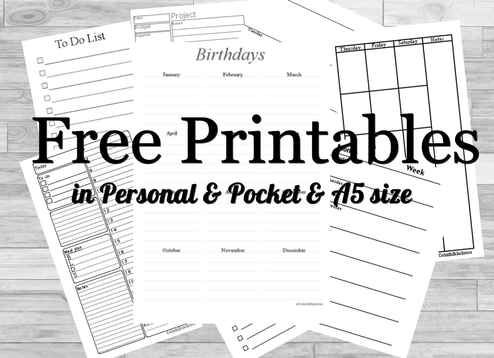 Filofax | Free Printables | Colorfulblackrose - Colorfulblackrose intended for Free Filofax Printables