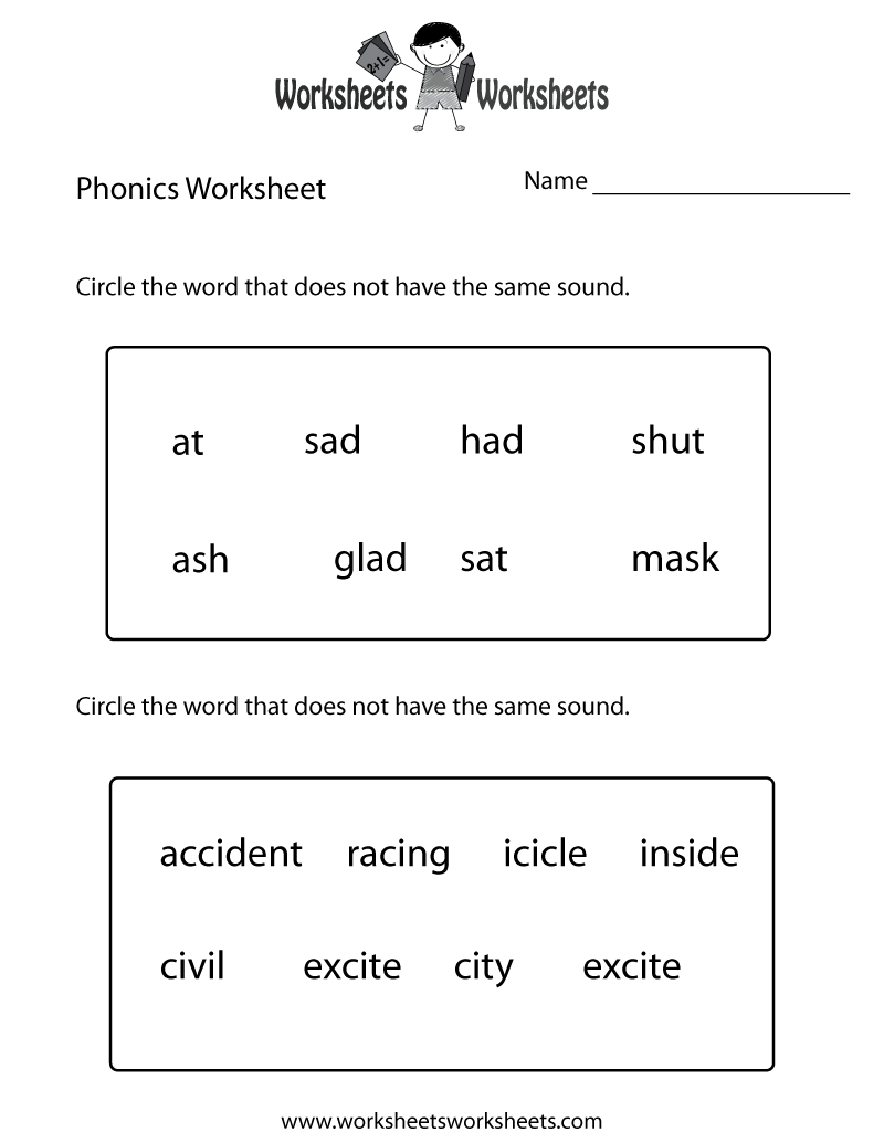 First Grade Phonics Worksheet | Worksheets Worksheets within Free Printable Grade 1 Phonics Worksheets
