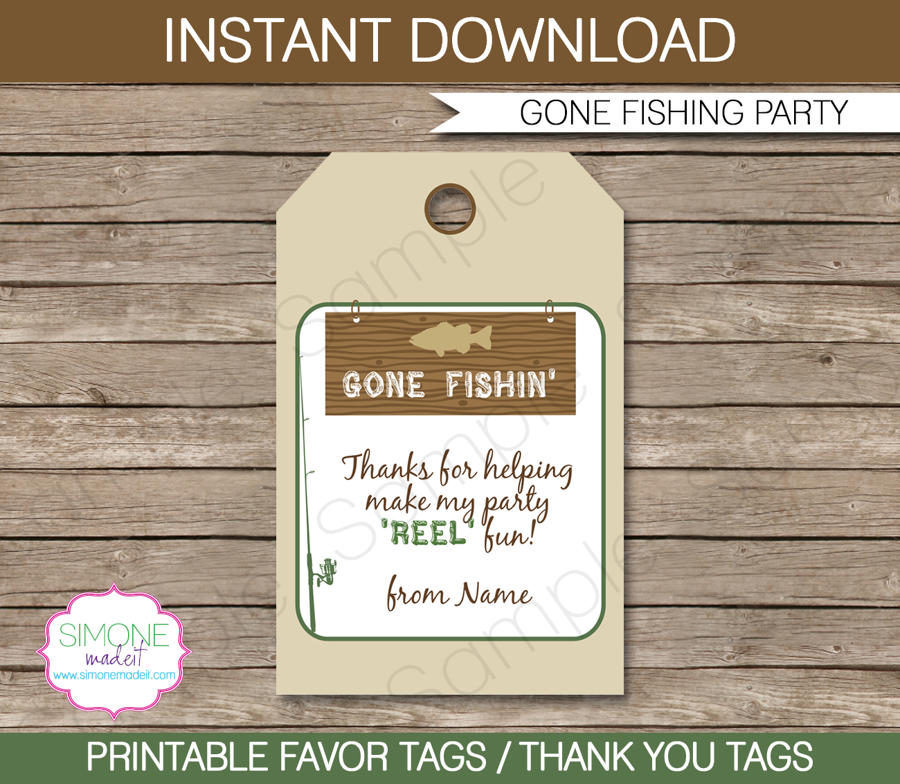 Fishing Party Favor Tags Template throughout Simone Made It Free Printables