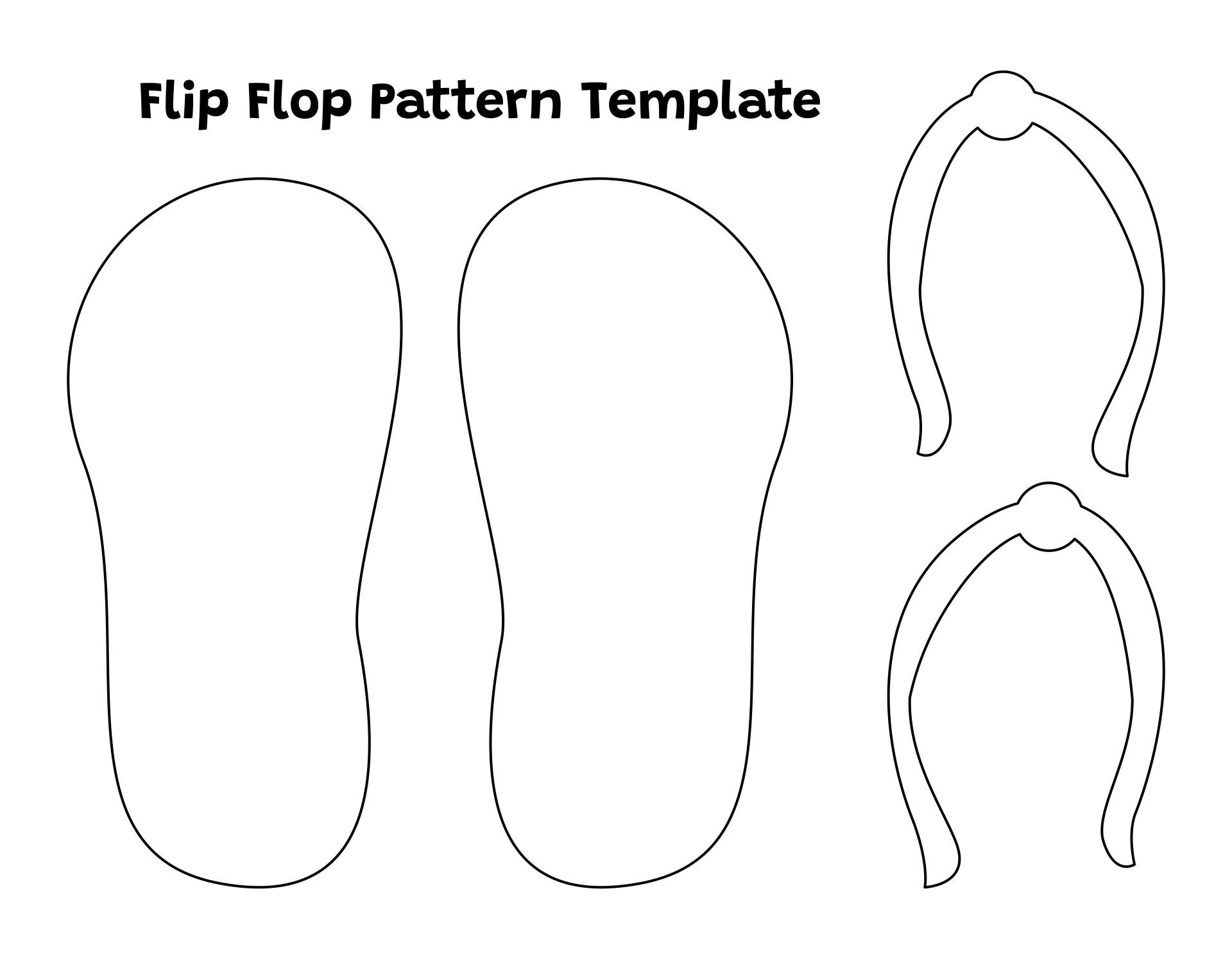 Flip Flop Stencil - 10 Free Pdf Printables | Printablee | Template in Free Printable Flip Flop Pattern