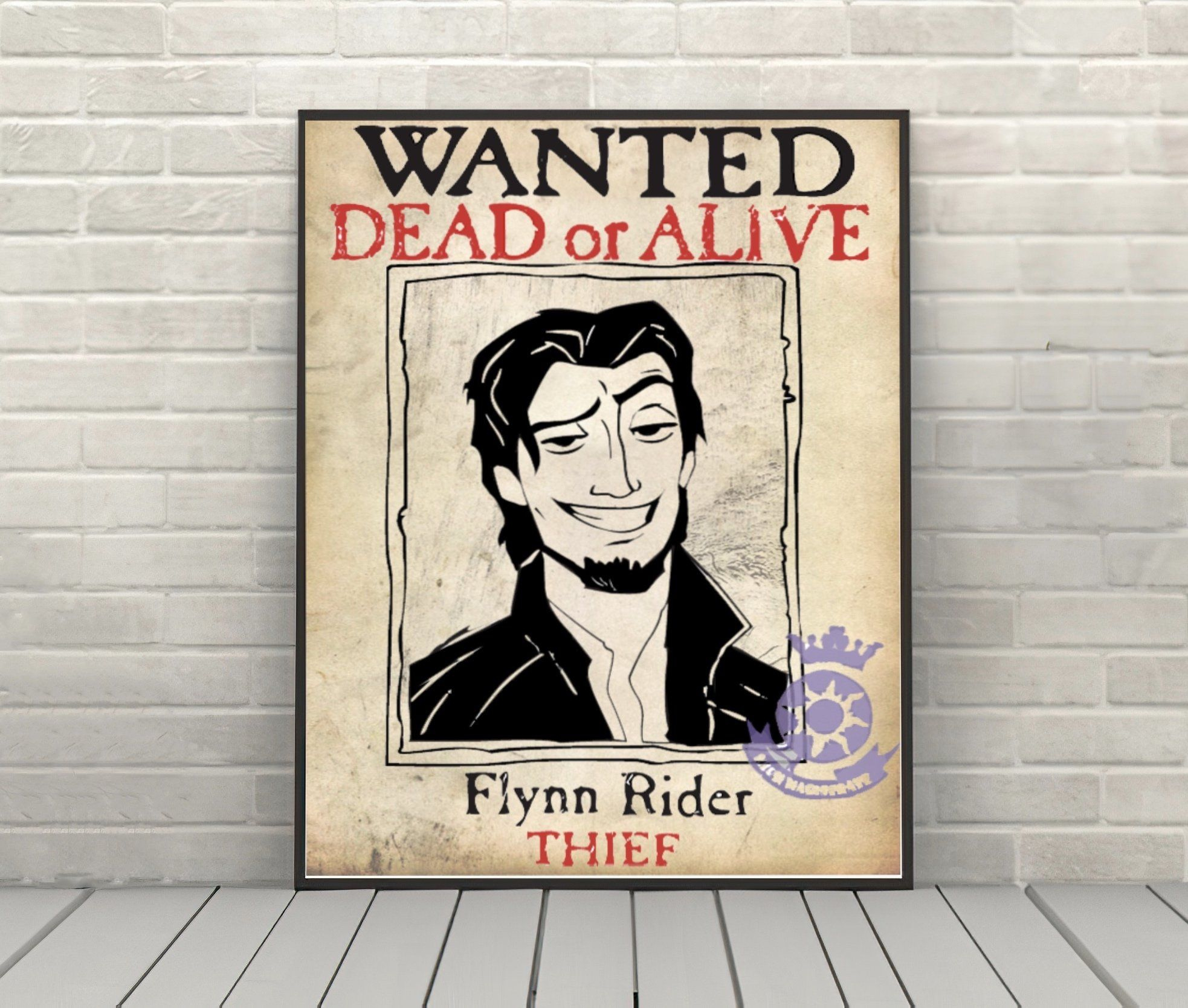 Flynn Rider Wanted Poster Tangled Poster Vintage Disney Movie in Free Printable Flynn Rider Wanted Poster