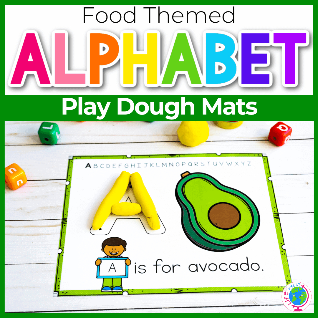 Food Theme Preschool Alphabet Tracing Play Dough Mats {Free} throughout Alphabet Playdough Mats Free Printable